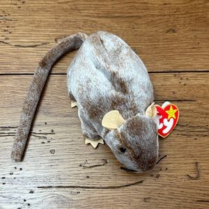 Ty Brown Plush Halloween Mouse Decor - Tiptoe Beanie Baby Vintage